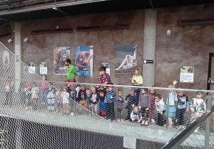 Dzieci odwiedzają zoo